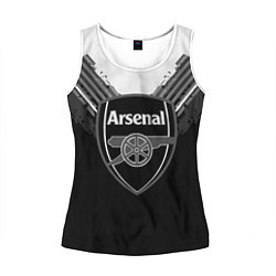 Майка-безрукавка женская FC Arsenal: Black Style, цвет: 3D-белый