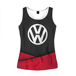 Майка-безрукавка женская Volkswagen: Grey Carbon, цвет: 3D-белый