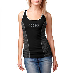 Майка-безрукавка женская Audi: Drive Style, цвет: 3D-белый — фото 2