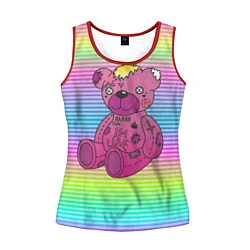 Майка-безрукавка женская Lil Peep Bear, цвет: 3D-красный