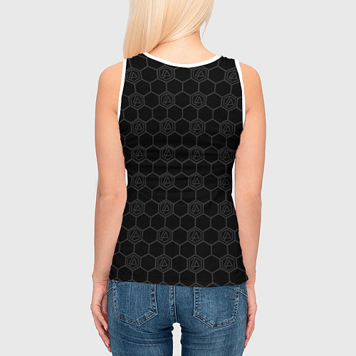 Женская майка без рукавов Linkin Park: Black Carbon / 3D-Белый – фото 4