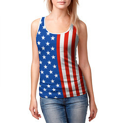 Майка-безрукавка женская American Patriot, цвет: 3D-белый — фото 2