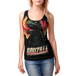 Майка-безрукавка женская Flame Godzilla, цвет: 3D-черный — фото 2