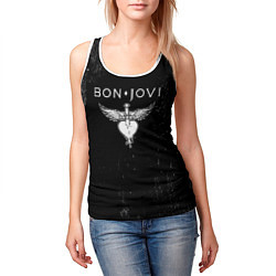 Майка-безрукавка женская Bon Jovi, цвет: 3D-белый — фото 2