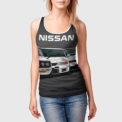 Майка-безрукавка женская NISSAN, цвет: 3D-белый — фото 2