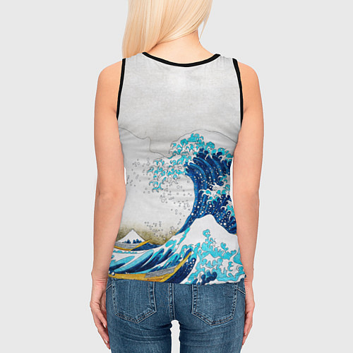 Женская майка без рукавов Japanese wave / 3D-Черный – фото 4