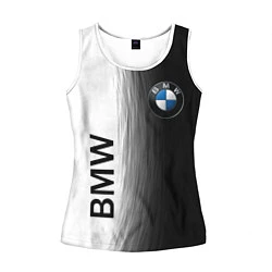 Майка-безрукавка женская Black and White BMW, цвет: 3D-белый