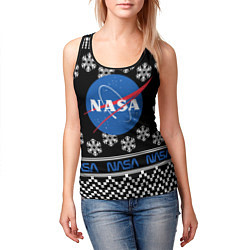 Майка-безрукавка женская НАСА НОВЫЙ ГОД, цвет: 3D-черный — фото 2
