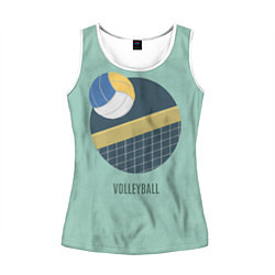 Майка-безрукавка женская Volleyball Спорт, цвет: 3D-белый