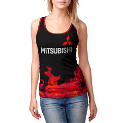 Майка-безрукавка женская Mitsubishi пламя огня, цвет: 3D-красный — фото 2