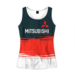 Майка-безрукавка женская Mitsubishi - Auto бренд, цвет: 3D-белый