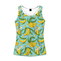 Майка-безрукавка женская Banana pattern Summer Fashion 2022, цвет: 3D-белый