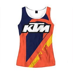 Майка-безрукавка женская KTM VINTAGE SPORTWEAR, цвет: 3D-белый