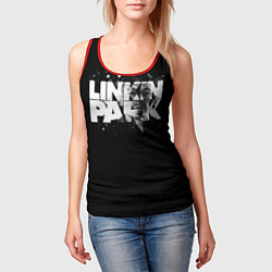 Майка-безрукавка женская Linkin Park логотип с фото, цвет: 3D-красный — фото 2