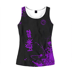 Майка-безрукавка женская Blink 182 фиолетовые брызги, цвет: 3D-белый