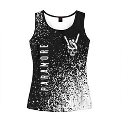 Майка-безрукавка женская Paramore и рок символ на темном фоне, цвет: 3D-черный