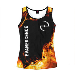Майка-безрукавка женская Evanescence и пылающий огонь, цвет: 3D-черный