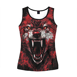 Майка-безрукавка женская Red wolf, цвет: 3D-черный