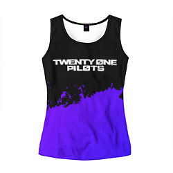 Майка-безрукавка женская Twenty One Pilots purple grunge, цвет: 3D-черный