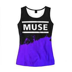 Майка-безрукавка женская Muse purple grunge, цвет: 3D-черный