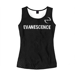 Майка-безрукавка женская Evanescence glitch на темном фоне: символ сверху, цвет: 3D-черный