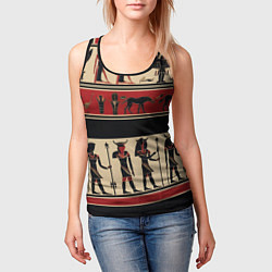 Майка-безрукавка женская Египетский орнамент, цвет: 3D-черный — фото 2