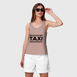 Майка женская хлопок Taxi, цвет: пыльно-розовый — фото 2
