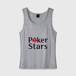 Майка женская хлопок Poker Stars, цвет: меланж