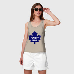 Майка женская хлопок Toronto Maple Leafs, цвет: миндальный — фото 2