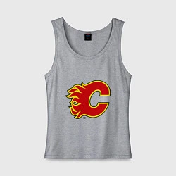 Майка женская хлопок Calgary Flames, цвет: меланж