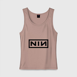 Майка женская хлопок Nine inch nails, цвет: пыльно-розовый