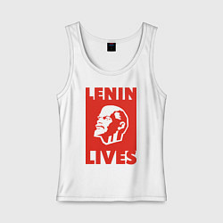 Майка женская хлопок Lenin Lives, цвет: белый