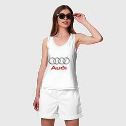 Майка женская хлопок Audi, цвет: белый — фото 2