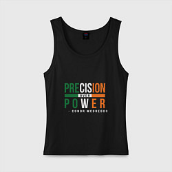 Майка женская хлопок Precision Over Power, цвет: черный