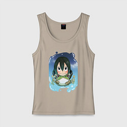 Майка женская хлопок Моя геройская академия, цвет: миндальный