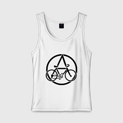Майка женская хлопок Anarchy Bike, цвет: белый