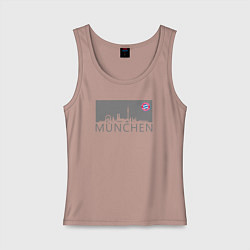 Майка женская хлопок Bayern Munchen - Munchen City grey 2022, цвет: пыльно-розовый