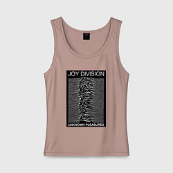 Майка женская хлопок Joy Division: Unknown Pleasures, цвет: пыльно-розовый