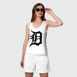 Майка женская хлопок Detroit Tigers, цвет: белый — фото 2