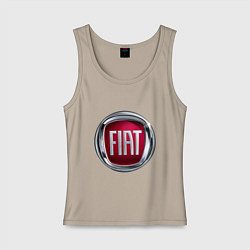 Майка женская хлопок FIAT logo, цвет: миндальный