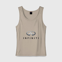 Майка женская хлопок Logo Infiniti, цвет: миндальный