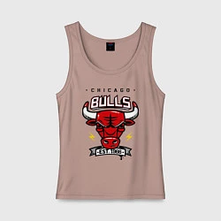 Майка женская хлопок Chicago Bulls est. 1966, цвет: пыльно-розовый