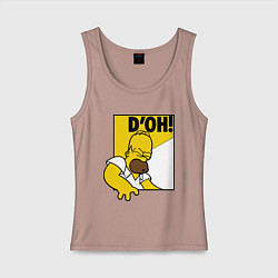 Майка женская хлопок Homer D'OH!, цвет: пыльно-розовый