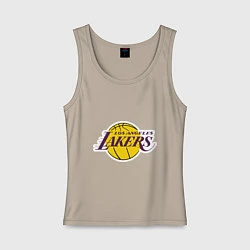 Майка женская хлопок LA Lakers, цвет: миндальный