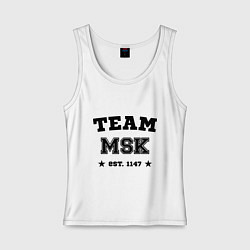 Майка женская хлопок Team MSK est. 1147, цвет: белый