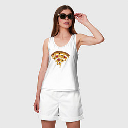 Майка женская хлопок Wi-Fi Pizza, цвет: белый — фото 2