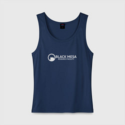 Майка женская хлопок Black Mesa: Research Facility, цвет: тёмно-синий
