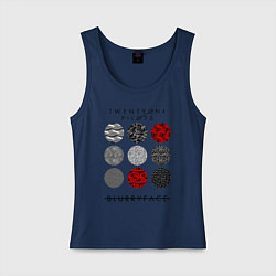 Майка женская хлопок TOP: Blurryface, цвет: тёмно-синий