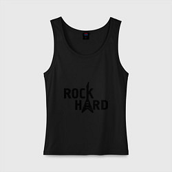 Майка женская хлопок Rock hard, цвет: черный
