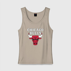 Майка женская хлопок CHICAGO BULLS, цвет: миндальный